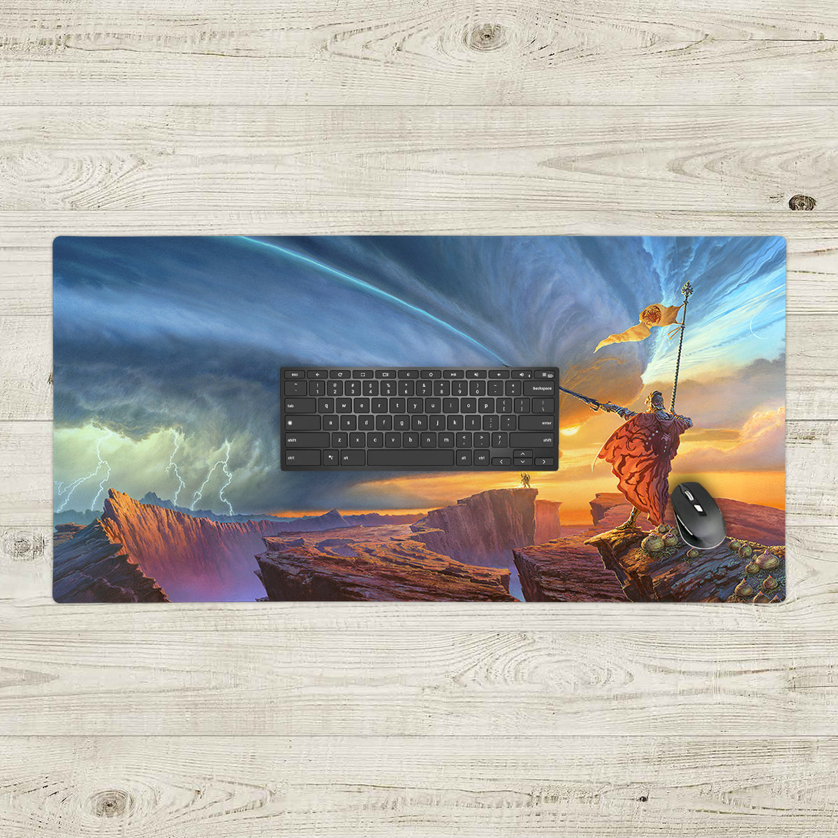 Forest Pixel Sunset Extended Mousepad – Inked Gaming