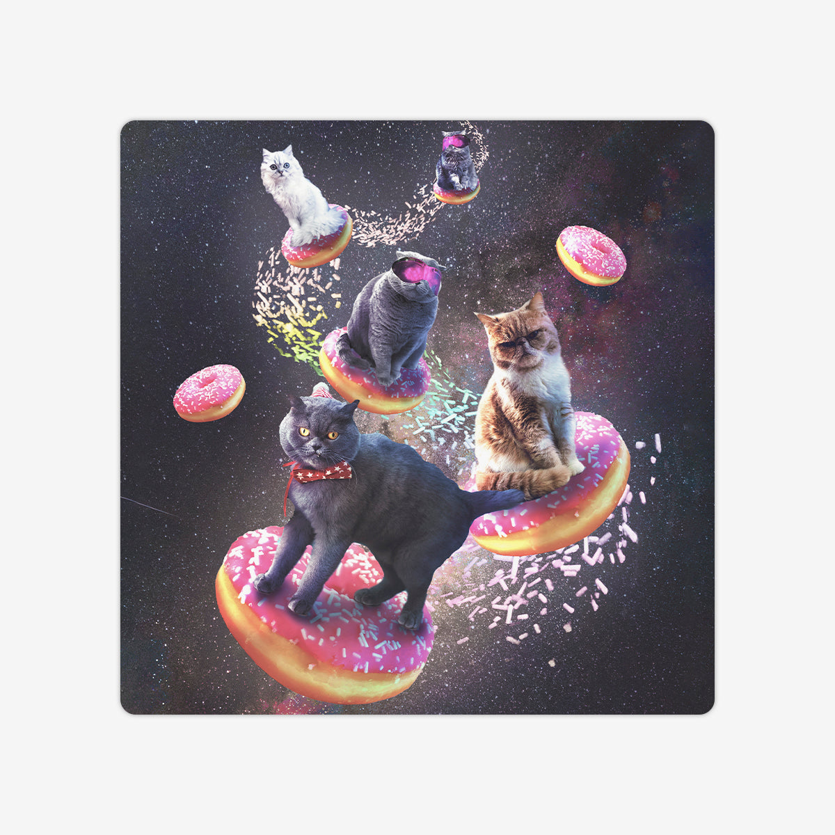 Space Cats Riding Donuts Board Game Mat – Inked Gaming