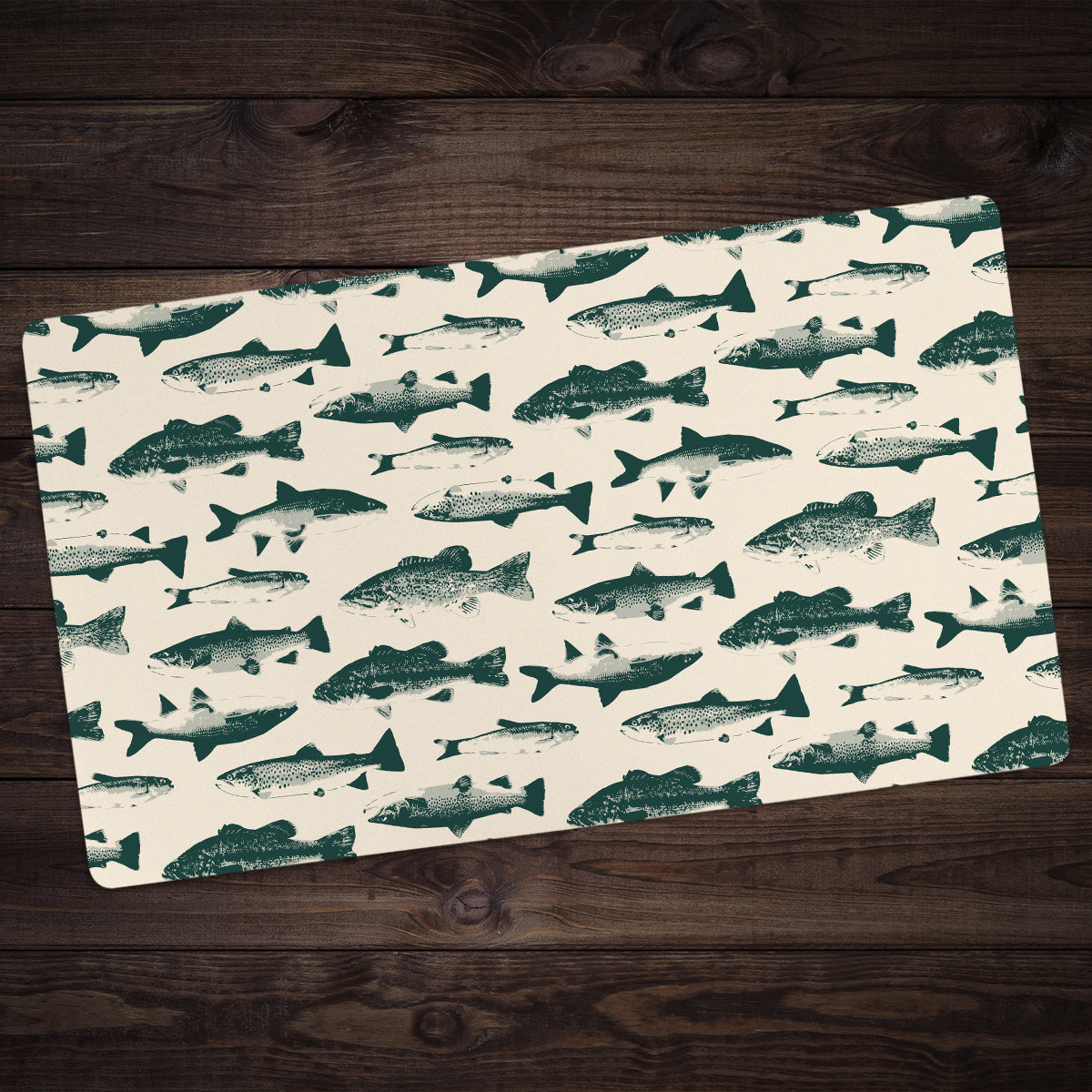 Fish Stamps Thin Desk Mat – Inked Gaming