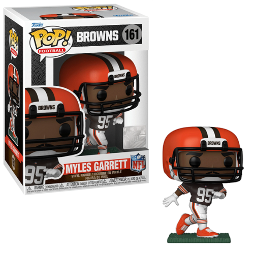 Funko Pop! NFL: Browns – Myles Garrett (Home Uniform) Vinyl Figure (+ Pop!  Stacks Plastic Protector)